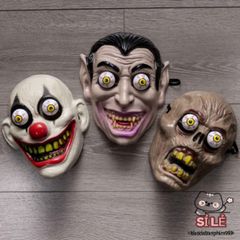 Mặt Nạ Halloween Đầu Lâu Chú Hề Joker Đáng Sợ - Phụ Kiện Trang Trí Cosplay Với Hiệu Ứng 3D Và Mắt Di Động