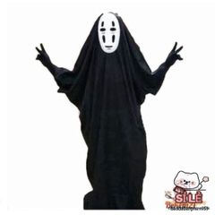 Bộ Quần Áo Hóa Trang Ma Vô Diện - Trang Phục Halloween Cho Người Lớn & Trẻ Em, Đen Huyền Bí, Áo Choàng, Mặt Nạ, Găng Tay