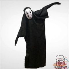 Bộ Quần Áo Hóa Trang Ma Vô Diện - Trang Phục Halloween Cho Người Lớn & Trẻ Em, Đen Huyền Bí, Áo Choàng, Mặt Nạ, Găng Tay