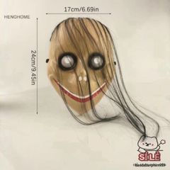 Mặt Nạ Halloween Kinh Dị Henghome - Mặt Nạ Tóc Dài Hài Hước Chữ V & MoMo TFG Độc Đáo Cho Tiệc Hóa Trang