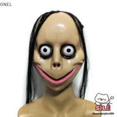 Mặt Nạ Halloween Kinh Dị V-Shape Tóc Dài - Khẩu Trang Onel Momo Thú Vị, Phụ Kiện Hóa Trang Party Cosplay Rùng Rợn