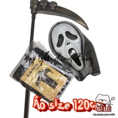 Bộ Hóa Trang Thần Chết Halloween - Áo Bộ Xương, Mặt Nạ Ma, Lưỡi Hái Tháo Ráp cho Trẻ Em và Người Lớn - Trang Phục Dự Tiệc Ma Quái