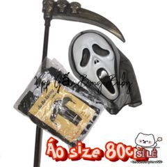 Bộ Hóa Trang Thần Chết Halloween - Áo Bộ Xương, Mặt Nạ Ma, Lưỡi Hái Tháo Ráp cho Trẻ Em và Người Lớn - Trang Phục Dự Tiệc Ma Quái
