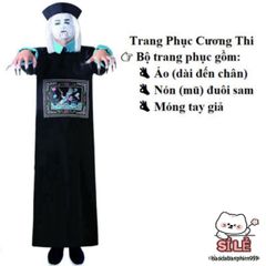 Bộ Đồ Hóa Trang Halloween Cương Thi & Hắc Bạch Vô Thường - Trang Phục Diêm Vương Pháp Sư Dành Cho Người Lớn