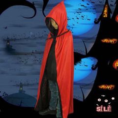 Áo Choàng Vương Giả Đỏ cho Halloween - Trang Phục Cosplay Ma Quái, Phù Thủy Kèm Vương Miện và Phụ Kiện Bắt Mắt
