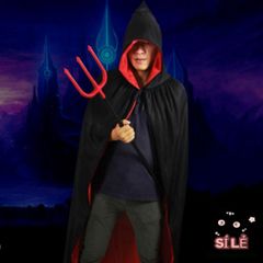 Áo Choàng Vương Giả Đỏ cho Halloween - Trang Phục Cosplay Ma Quái, Phù Thủy Kèm Vương Miện và Phụ Kiện Bắt Mắt
