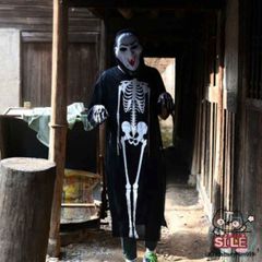 Áo Choàng Nón Halloween Hình Xương - Đầu Lâu, Dơi, Ma Cà Rồng - Trang Phục Hóa Trang Độc Đáo Cho Dịp Lễ Hội