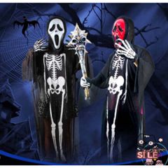 Áo Choàng Nón Halloween Hình Xương - Đầu Lâu, Dơi, Ma Cà Rồng - Trang Phục Hóa Trang Độc Đáo Cho Dịp Lễ Hội