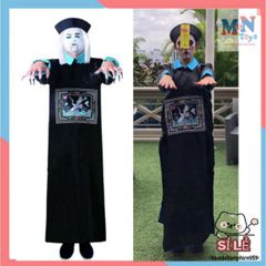 Bộ đồ hóa trang Halloween Ma Cương Thi - Áo Dài Việt Nam với Mũ Đuôi Sam và Phụ Kiện Độc Đáo cho Người Lớn