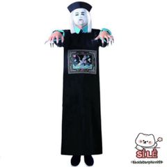 Bộ đồ hóa trang Halloween Ma Cương Thi - Áo Dài Việt Nam với Mũ Đuôi Sam và Phụ Kiện Độc Đáo cho Người Lớn