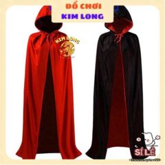 Áo Choàng Ma Cà Rồng Đỏ Đen Có Mũ - Trang Phục Hóa Trang Halloween Cho Trẻ Em & Người Lớn, Độc Đáo & Thú Vị