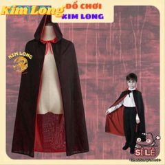 Áo Choàng Ma Cà Rồng Đỏ Đen Có Mũ - Trang Phục Hóa Trang Halloween Cho Trẻ Em & Người Lớn, Độc Đáo & Thú Vị