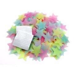 Combo 100 Gói Ngôi Sao Dạ Quang Phát Sáng + 10 Đôi Dây Buộc Giày Màu Trắng Trang Trí Phòng Ngủ Lung Linh, An Toàn
