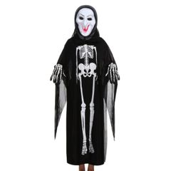 Bộ Áo choàng xương Halloween - Set Mặt Nạ Đầu Lâu và Áo Choàng Phong Cách Ma Quái Dành Cho Bữa Tiệc Hóa Trang