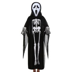 Bộ Áo choàng xương Halloween - Set Mặt Nạ Đầu Lâu và Áo Choàng Phong Cách Ma Quái Dành Cho Bữa Tiệc Hóa Trang