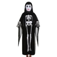 Bộ Áo choàng xương Halloween - Set Mặt Nạ Đầu Lâu và Áo Choàng Phong Cách Ma Quái Dành Cho Bữa Tiệc Hóa Trang