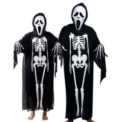 Bộ Áo choàng xương Halloween - Set Mặt Nạ Đầu Lâu và Áo Choàng Phong Cách Ma Quái Dành Cho Bữa Tiệc Hóa Trang