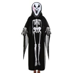 Bộ Áo choàng xương Halloween - Set Mặt Nạ Đầu Lâu và Áo Choàng Phong Cách Ma Quái Dành Cho Bữa Tiệc Hóa Trang
