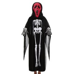 Bộ Áo choàng xương Halloween - Set Mặt Nạ Đầu Lâu và Áo Choàng Phong Cách Ma Quái Dành Cho Bữa Tiệc Hóa Trang