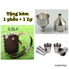 Bình Nước Inox 304 CCCP 0.5L - Thời Trang, Bền Bỉ, Kèm Bao, Cốc và Phễu - Hoàn Hảo Cho Thể Thao và Dã Ngoại