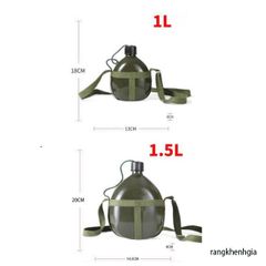Bình Tông Nhôm Cổ Điển 1.5L - Bình Nước Du Lịch Vintage An Toàn, Nhẹ, Tiện Dụng Cho Dã Ngoại và Picnic