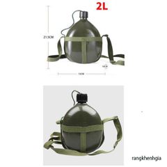 Bình Tông Nhôm 2L Cổ Điển Bi Đông - Bình Đựng Nước Du Lịch Tiện Lợi, Chống Gỉ, Dễ Mang Theo, Hợp Cho Dã Ngoại