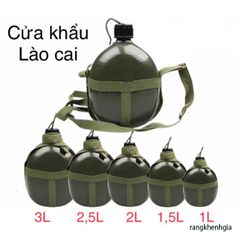 Bình Tông Nhôm 2L Cổ Điển Bi Đông - Bình Đựng Nước Du Lịch Tiện Lợi, Chống Gỉ, Dễ Mang Theo, Hợp Cho Dã Ngoại
