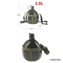 Bình Tông Nhôm 2L Cổ Điển Bi Đông - Bình Đựng Nước Du Lịch Tiện Lợi, Chống Gỉ, Dễ Mang Theo, Hợp Cho Dã Ngoại