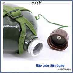 Bình Nhôm Xanh Truyền Thống 1,2L Chắc Chắn - Bình Đựng Nước Du Lịch An Toàn với Dây Đeo Tiện Lợi, Quà Tặng Cho Phái Mạnh