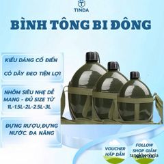 Bình Nhôm Cổ Điển Siêu Nhẹ 1L - Đựng Nước và Rượu Hoàn Hảo Cho Thám Hiểm Cắm Trại, Phượt - Món Quà Tươi Sáng Cho Tín Đồ Yêu Thích