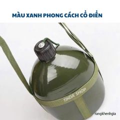 Bình Nhôm Cổ Điển Siêu Nhẹ 1L - Đựng Nước và Rượu Hoàn Hảo Cho Thám Hiểm Cắm Trại, Phượt - Món Quà Tươi Sáng Cho Tín Đồ Yêu Thích