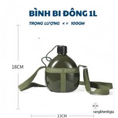 Bình Nhôm Cổ Điển Siêu Nhẹ 1L - Đựng Nước và Rượu Hoàn Hảo Cho Thám Hiểm Cắm Trại, Phượt - Món Quà Tươi Sáng Cho Tín Đồ Yêu Thích