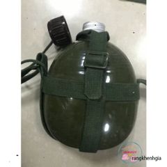 Bình Tông Nhôm Cổ Điển Xanh Lính - Đựng Nước, Rượu Thời Thượng Cho Phượt Thủ Và Dã Ngoại