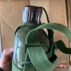 Bình Tông Nhôm Cổ Điển Xanh Lính - Đựng Nước, Rượu Thời Thượng Cho Phượt Thủ Và Dã Ngoại