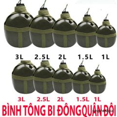 Bình Tông Nhôm Cổ Điển Xanh Lính - Đựng Nước, Rượu Thời Thượng Cho Phượt Thủ Và Dã Ngoại