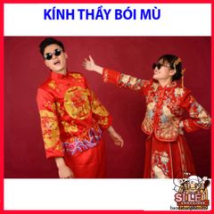 Kính Mát Mặt Tròn Unisex - Phong Cách Cổ Trang Trung Hoa, Bảo Vệ UV400, Thời Trang Đám Cưới, Gọn Nhẹ, Xu Hướng Tết