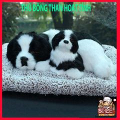 Thú bông Cún đốm đôi - Phụ kiện trang trí ô tô khử mùi và lọc không khí cho xe hơi, dễ thương và tiện lợi
