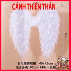 Cánh Thiên Thần Gothic Lông Vũ Trắng Cho Người Lớn - Phụ Kiện Hóa Trang Halloween Độc Đáo, Thoải Mái và Ấn Tượng