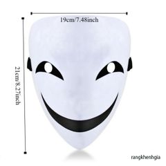 Mặt Nạ Hoạt Hình Nụ Cười Trắng Sáng - Phụ Kiện Cosplay Dành Cho Người Lớn Và Trẻ Em, Thích Hợp Tiệc Tùng, Halloween, Sự Kiện Lễ Hội