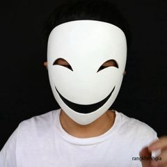 Mặt Nạ Hoạt Hình Nụ Cười Trắng Sáng - Phụ Kiện Cosplay Dành Cho Người Lớn Và Trẻ Em, Thích Hợp Tiệc Tùng, Halloween, Sự Kiện Lễ Hội