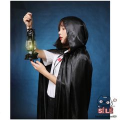 Áo choàng Vampire Halloween Đỏ Đen - Ma Cà Rồng Chất Liệu Nilon Đặc Biệt, Phong Cách Thần Chết Hóa Trang Nghệ Thuật