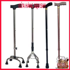 Gậy Batoong 4 Chân INOX Điều Chỉnh Cao Thấp - Thiết Bị Hỗ Trợ Đi Lại An Toàn Cho Người Già và Người Khuyết Tật