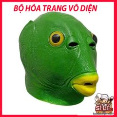 Mặt Nạ Cá Đầu Xanh Dễ Thương - Phụ Kiện Tiệc Hóa Trang, Phong Cách Vui Nhộn Dành Cho Fan Trickster Party