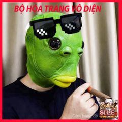 Mặt Nạ Cá Đầu Xanh Dễ Thương - Phụ Kiện Tiệc Hóa Trang, Phong Cách Vui Nhộn Dành Cho Fan Trickster Party
