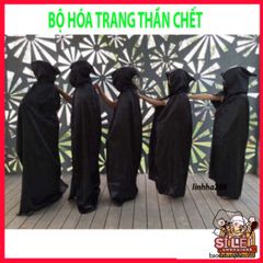 Bộ Trang Phục Thần Chết Halloween Cao Cấp Cho Nam Nữ - Đồ Ma Quái Với Họa Tiết Đầu Xương Đặc Sắc