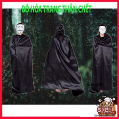 Bộ Trang Phục Thần Chết Halloween Cao Cấp Cho Nam Nữ - Đồ Ma Quái Với Họa Tiết Đầu Xương Đặc Sắc