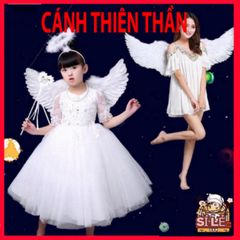 Bộ Cánh Lông Vũ Trắng Dễ Thương Cho Bé - Phụ Kiện Tiệc Tùng Thoải Mái, Chất Liệu Tự Nhiên, Kích Thước Linh Hoạt