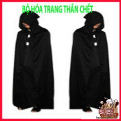 Bộ trang phục Thần Chết Halloween cho nam nữ - Chất liệu Polyester, gồm mặt nạ và găng tay - Thời trang ma mị độc đáo