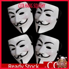 Mặt nạ V for Vendetta - Phụ kiện Halloween độc đáo, lý tưởng cho tiệc hóa trang và cosplay, an toàn sức khỏe, chất liệu nhựa cao cấp.