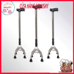 Gậy Batoong 4 Chân INOX - Gậy Chống Người Già Điều Chỉnh Chiều Cao, Hỗ Trợ Di Chuyển An Toàn và Thoải Mái